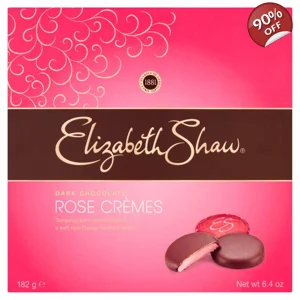 Elizabeth Shaw Dark Chocolate Rose Cremes Box 180g