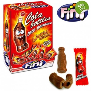 Fini Cola Bottles Bubblegums - Liquid Filled Bubble Gum Bottle Sweets