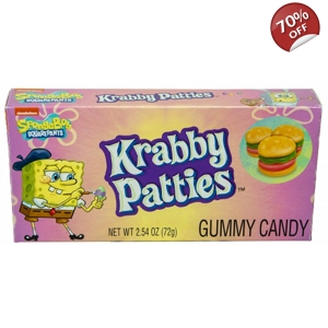 Spongebob Squarepants Krabby Patties Gummy Candy - 72g Theatre Box