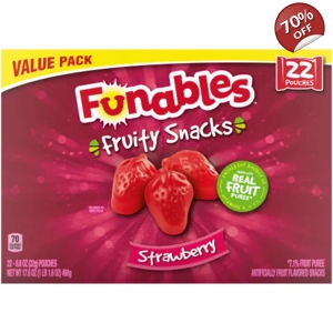Funables Fruity Snacks Strawberry 22g Pouches x 22 per 498g Box