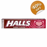 Halls Sugar Free Cherry Menthol Action Sweets 32g Stick Pack