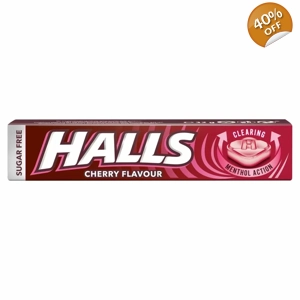 Halls Sugar Free Cherry Menthol Action Sweets 32g Stick Pack