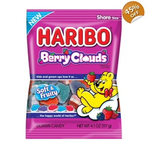 Haribo Berry Clouds - Soft Fruity Gummi Candy Sweets - 117g Share Bag
