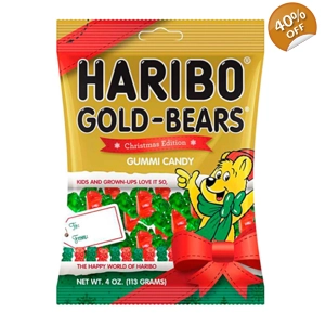 Haribo Strawberry and Raspberry Goldbears - Holiday Gummies - 113g Bag