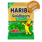 Haribo Gold Bears STRAWBERRY - 113g Bag - Goldbears Green Bear Sweets