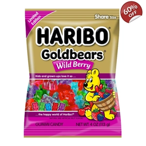Haribo Goldbears Wild Berry - Gummy Gold Bear Sweets - 113g Share Bag