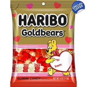 Haribo Goldbears Valentine Raspberry and Pineapple Gummies 113g Bag
