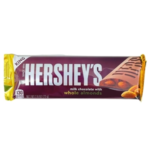 Hershey's Milk Chocolate with Whole Almonds - King Size 73g Bar