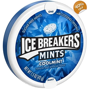 Ice Breakers Mints Coolmint - Sugar Free Cool Mint Sweets - 42g Tin