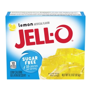 Jell-O - Lemon Gelatin - Sugar Free Gelatine Jelly Mix - 8.5g Box