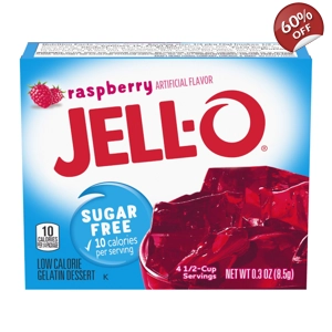 Jell-O Raspberry Gelatin Dessert - Sugar Free Gelatine - 8.5g Box