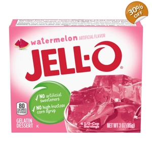 Jell-O - Watermelon Gelatin Dessert - 85g Box - Gelatine Jelly