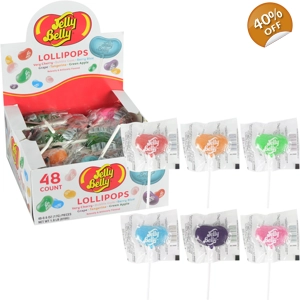 Jelly Belly Lollipops Fun Pops - Giant Bean Shaped Lollies 17g Single