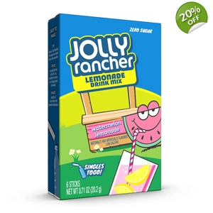 Jolly Rancher Watermelon Lemonade Drink Mix x 6 Singles To Go - 19.3g