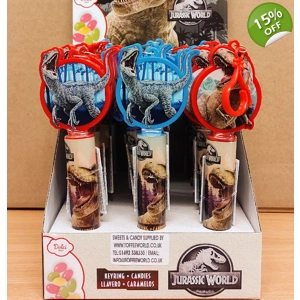 Jurassic World Jelly Bean Keyring - 10g Dinosaur Key Ring Candies