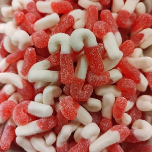 Kingsway Candy Canes - Strawberry Flavour Red and White Jelly Sweets