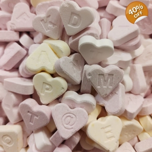 Kingsway Fruit Hearts - Fruity Alphabet Letters Candy Heart Sweets