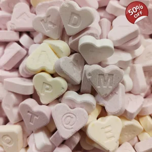 Kingsway Fruit Hearts - Fruity Alphabet Letters Candy Heart Sweets
