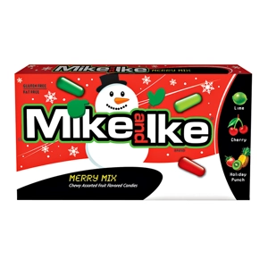 Mike and Ike Merry Mix - Christmas Chewy Candy Sweets 141g Theatre Box