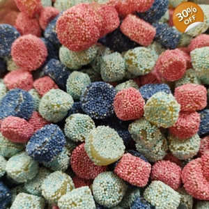 Mini Jelly Buttons - Blue and Pink Aniseed Spogs Retro Sweets