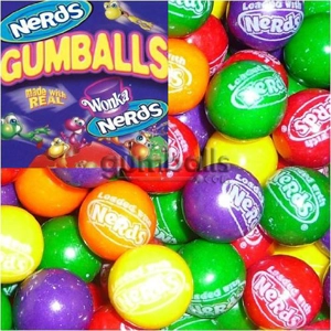 Nerds Gumballs - Tiny Tangy Candy Filled BubbleGum - Chewing Gum Balls