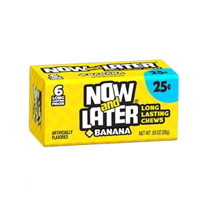 Now and Later Banana Chew Candy Sweets - 6 Piece 26g Pack