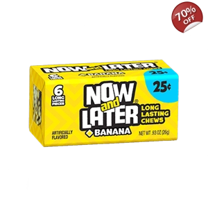 Now and Later Banana Chew Candy Sweets - 6 Piece 26g Pack
