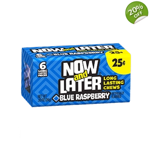 Now and Later Blue Raspberry Chew Candy - 6 Piece 26g