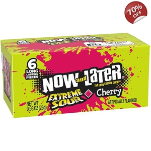 Now and Later EXTREME SOUR Cherry Chew Candy 6 Piece 26g