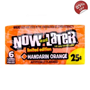 Now and Later Mandarin Orange Chewy Candy Sweets - 6 Piece 26g