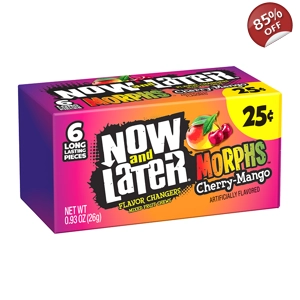 Now and Later Morphs Cherry Mango Candy Chews 6 Pieces 26g Pack
