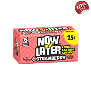 Now and Later Strawberry Candy Sweets - 6 Pieces 26g Pack