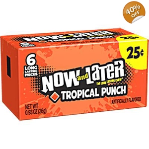 Now and Later Tropical Punch Candy Chews 6 Pieces 26g Pack