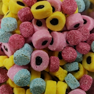 Pascall Coconut Liquorice Rolls and Jelly Buttons Spogs Sweets Mix