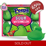 Peeps Sour Watermelon Chicks 10 Green Chick 85g Pack