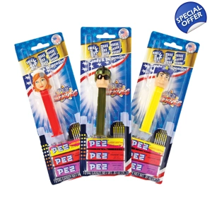 PEZ Heroes Blister Pack Sweets Dispenser with 3 Candy Packs