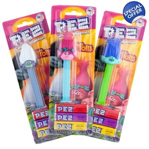 PEZ Trolls Sweets Dispenser with 3 Candy Packs