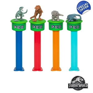 PEZ Jurassic World Click & Play Sweets Dispenser and 3 Candy Packs