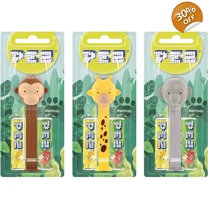 Pez Pezimals Sweets Dispenser 1 and 2 Candy Packs - Blister Pack 17g