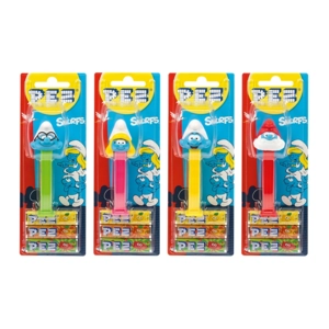 PEZ Smurfs Sweets Dispenser and 3 Candy Packs - 24.7g Blister Pack