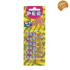 Pez Sour Mix Fruit Refills 6 Pack - Fruity Candy Refill Sweets 51g