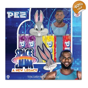 PEZ Space Jam Gift Set Bugs Bunny & LeBron James Dispensers Twin Pack