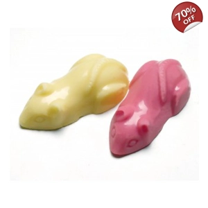 Hannah's Giant Pink & White Mice - Chocolate Flavoured Candy