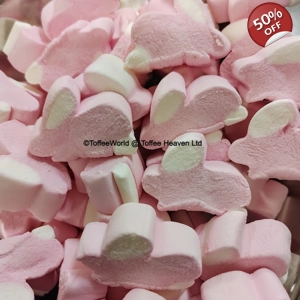 Pink and White Bunny Mallows - Vanilla Flavour Marshmallow Bunnies
