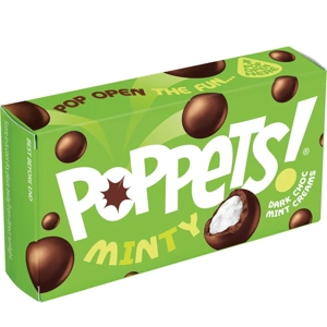 Poppets Minty - Mint Fondant Creams Covered in Dark Chocolate 40g Box