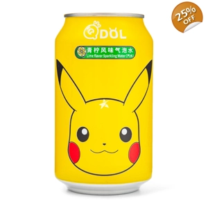 QDOL Pokemon Pikachu Lime Flavour Sparkling Water - 330ml Can