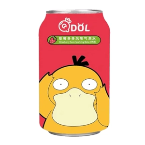 QDOL Pokemon Psyduck Strawberry Flavour Sparkling Water - 330ml Can