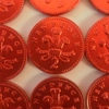 Milk Chocolate Coins in Red Foil Wrappers Novelty Money Sweets