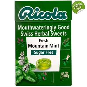 Ricola Fresh Mountain Mint Drops - Swiss Herbal Sugar Free Sweets 45g