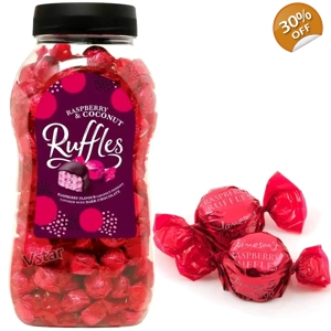 Raspberry Ruffles Coconut Chocolates
